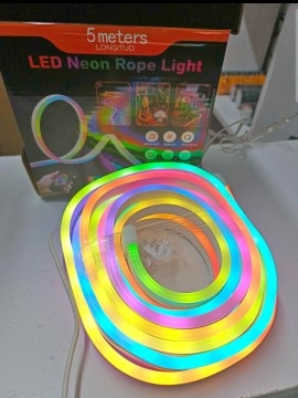LED App Control Neon Rope Light – Smart 5M RGB Snake Light with Music Sync & Multiple Effects.A modern decorative lighting solution designed to transform bedrooms, gaming setups, living rooms, shops,