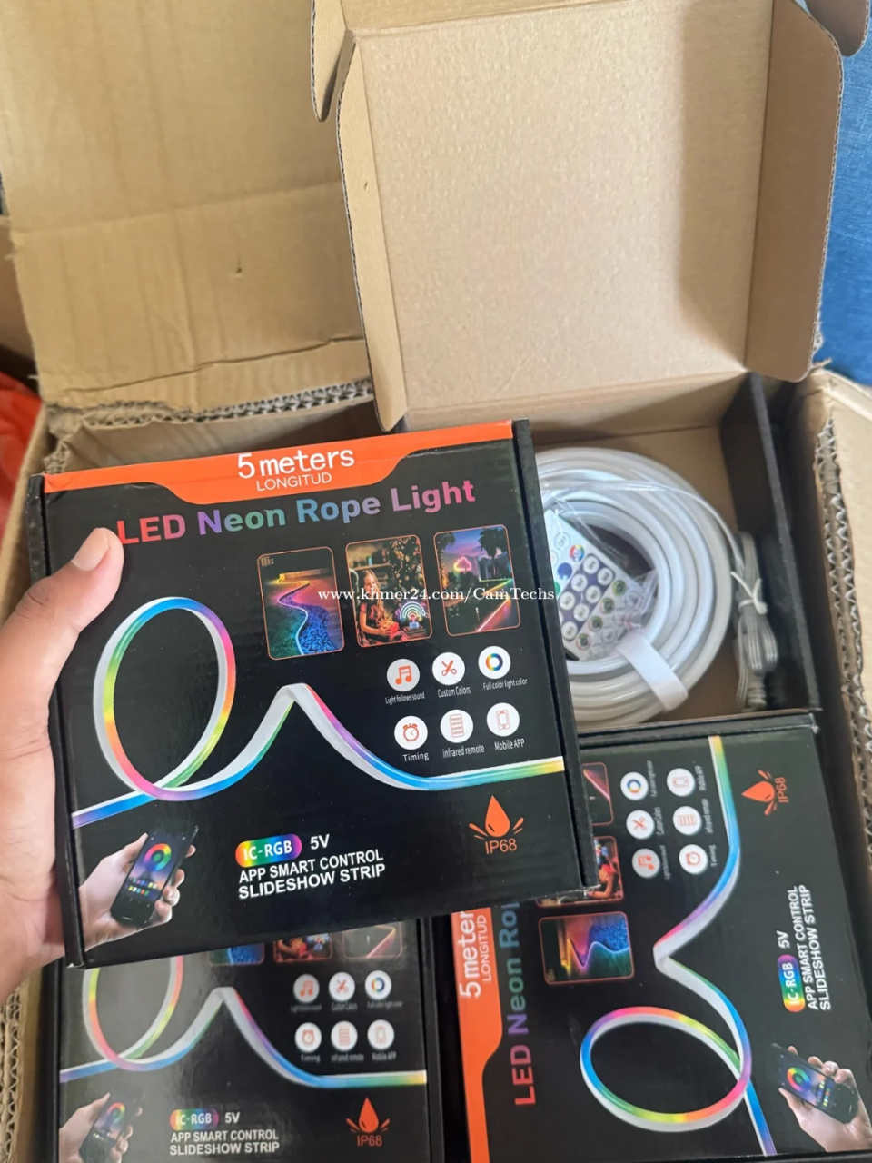 LED App Control Neon Rope Light – Smart 5M RGB Snake Light with Music Sync & Multiple Effects.A modern decorative lighting solution designed to transform bedrooms, gaming setups, living rooms, shops,