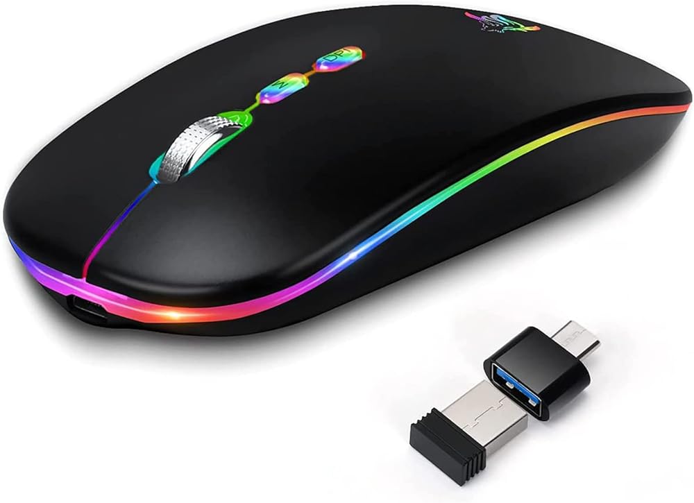 Rechargeable Wireless Mouse – Silent Click, High Precision & Long-Lasting Battery. Designed for smooth navigation, silent operation, and long-lasting performance.