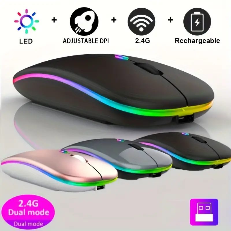 Rechargeable Wireless Mouse – Silent Click, High Precision & Long-Lasting Battery. Designed for smooth navigation, silent operation, and long-lasting performance.