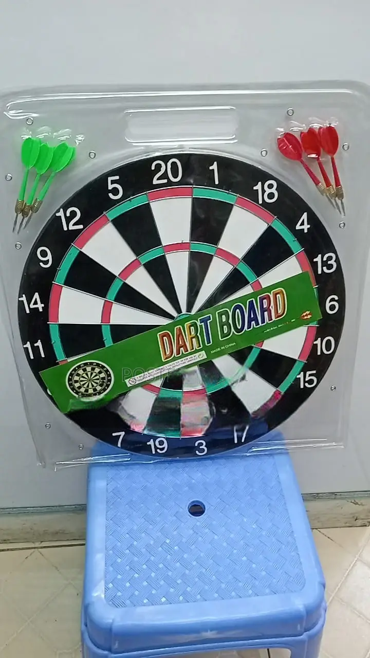 17 Inch Dart Game Set – Professional Bristle Dartboard with 6 Steel Tip Darts | Indoor Outdoor Wall Mount Target Board for Home, Office & Bar Games