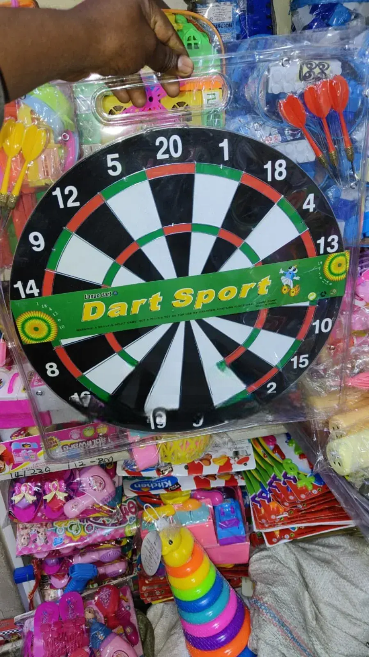 17 Inch Dart Game Set – Professional Bristle Dartboard with 6 Steel Tip Darts | Indoor Outdoor Wall Mount Target Board for Home, Office & Bar Games