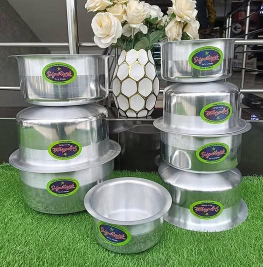 Signature 12/19 (8PCS) Aluminum Sufurias Cooking Pot Set – Heavy Duty Non-Rust Kitchen Cookware with Lids | Silver