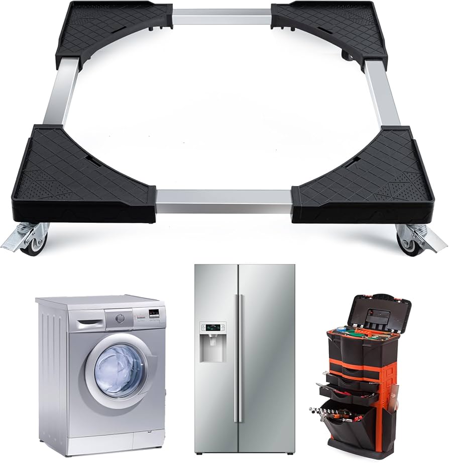 Adjustable Fridge & Washing Machine Base Roller Trolley – Heavy Duty Movable Stand with Wheels. Make moving heavy appliances effortless with this Adjustable Fridge & Washing Machine Base Roller Trolle