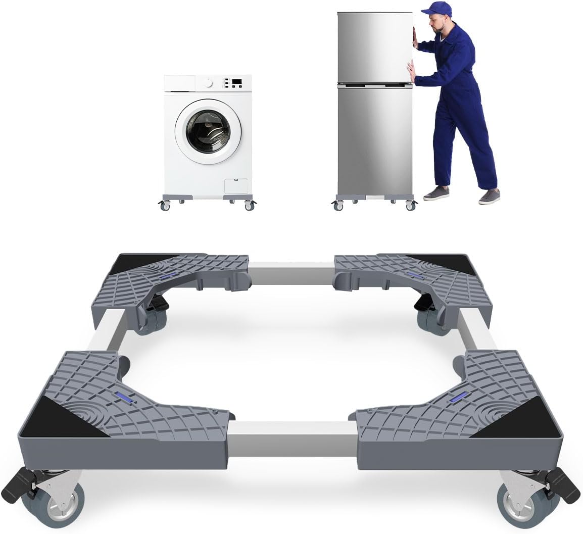 Adjustable Fridge & Washing Machine Base Roller Trolley – Heavy Duty Movable Stand with Wheels. Make moving heavy appliances effortless with this Adjustable Fridge & Washing Machine Base Roller Trolle
