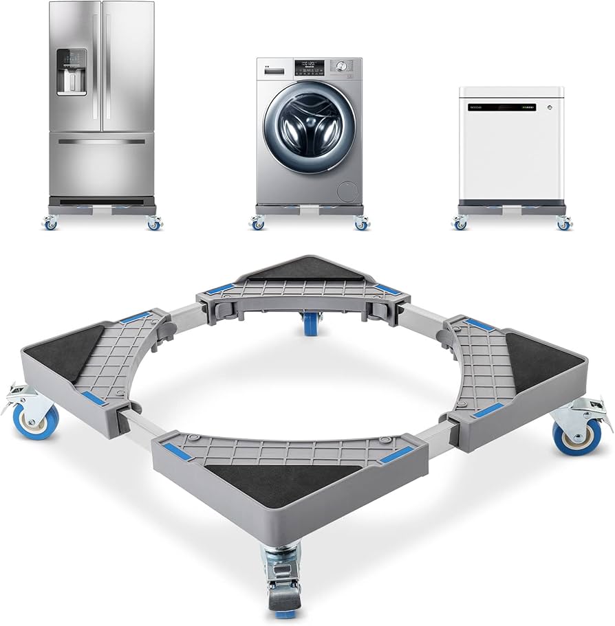 Adjustable Fridge & Washing Machine Base Roller Trolley – Heavy Duty Movable Stand with Wheels. Make moving heavy appliances effortless with this Adjustable Fridge & Washing Machine Base Roller Trolle