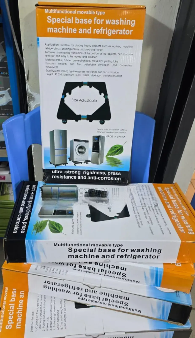 Adjustable Fridge & Washing Machine Base Roller Trolley – Heavy Duty Movable Stand with Wheels. Make moving heavy appliances effortless with this Adjustable Fridge & Washing Machine Base Roller Trolle