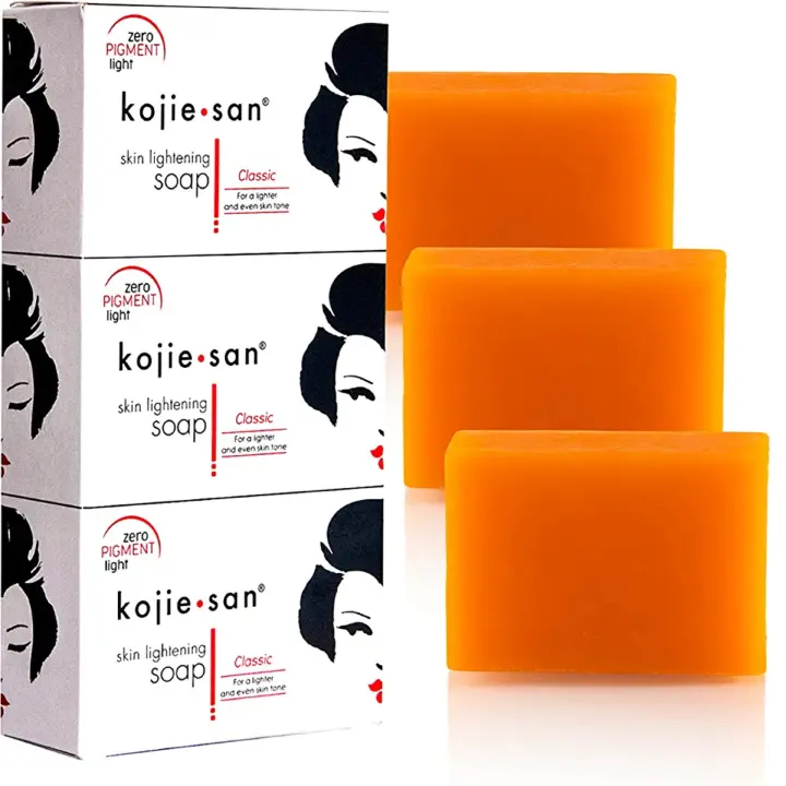Kojie San Skin Lightening Soap - Original Classic Kojic Acid Soap for Dark Spots, Hyperpigmentation, Whitening & Scars-(Pack of 3 each 65mg)