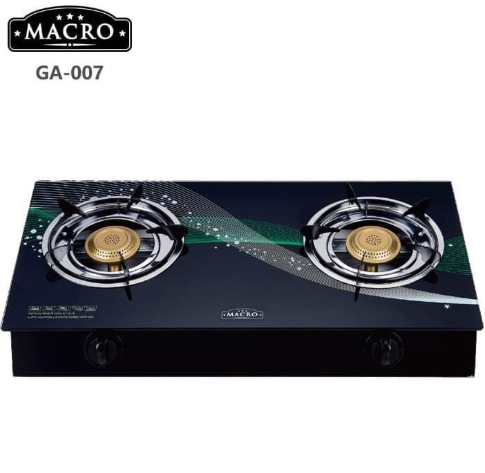 ✨ MACRO GA-007 2-Burner Glass Top Gas Stove – High Efficiency Brass Burners, Durable Build & Modern Kitchen Design | Reliable & Easy to Clean Cooker 🍲🔥