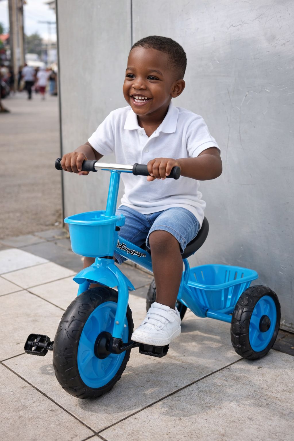 🚲 Kids Tricycle with Basket – Blue and pink Toddler Pedal Bike for Boys & Girls (1–4 Years)