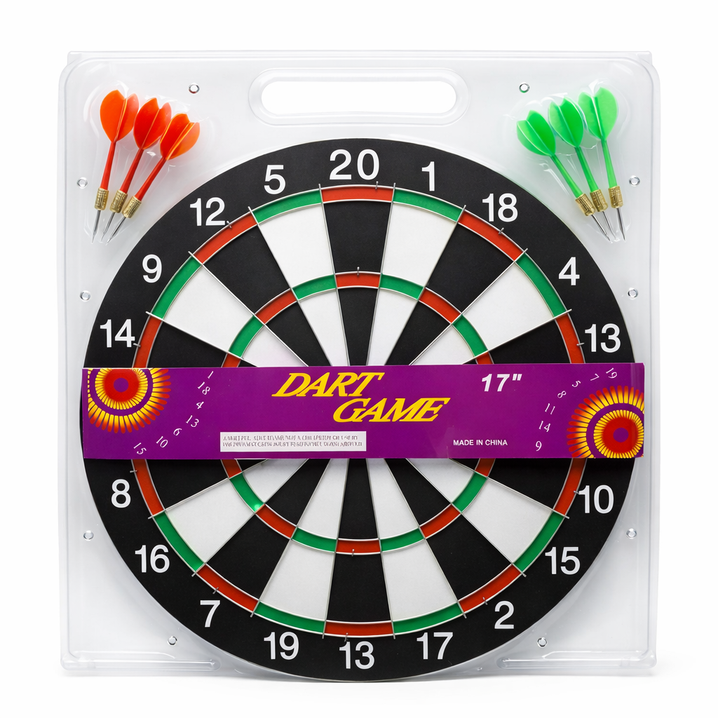 🎯 17" Dart Game Board Set – Indoor Fun with 6 Darts