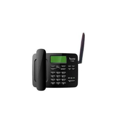 Bontel T1000, Wireless Desktop Phone, Sms,,Feature- Black,,home And Office. Dual sim card slot . Features include High capacity phone book, SMS functionality, Call history, Caller ID,Loud speaker,
