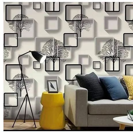 Wall Paper 10m*53cm Wallpaper Flowered Free Glue