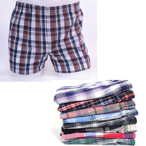 6Pcs Soft Cotton Checked Men's Boxers – Multicolor