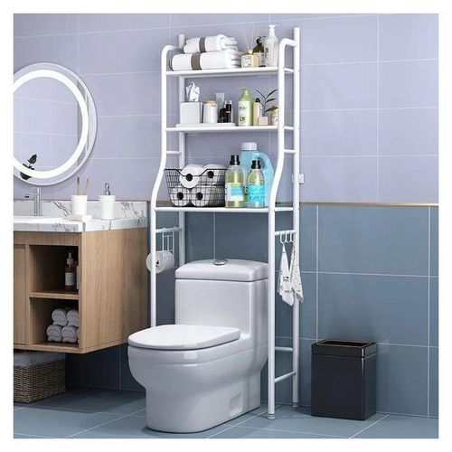 HomeMate 3 Layer Over The Toilet Rack Organizer With Guardrail Bathroom Organizer Free Standing Space Saver Stands Rack For Toilet Bathroom Accessories TRK01