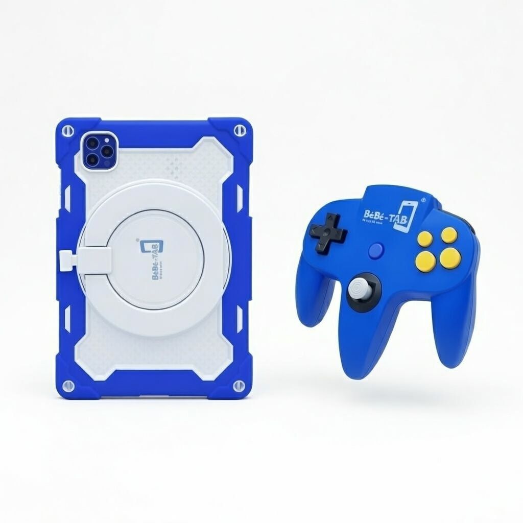 Bebe Tab B-2060 Kids Tablet 10.1 Inch HD Display 6000mAh Battery 4GB RAM 128GB ROM Android 13 Dual SIM 4G WiFi Preloaded Educational Apps Parental Control Protective Case