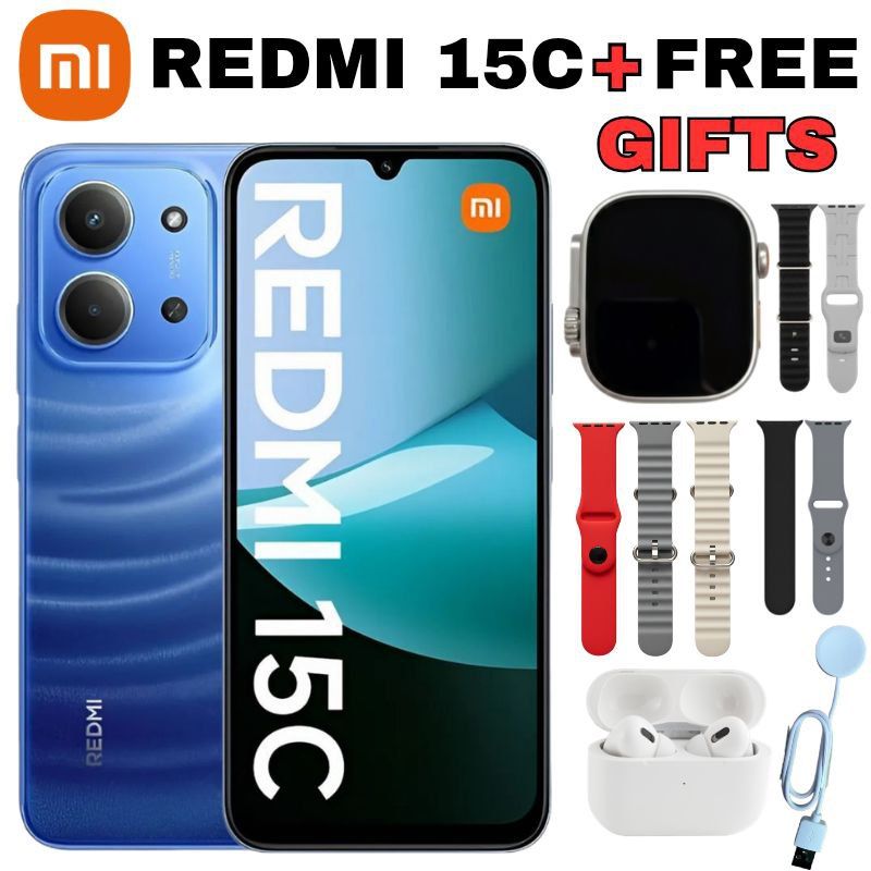 Redmi 15C 256GB ROM + 8GB RAM 6.9 Inch 120Hz HD+ Display 50MP Dual AI Camera 6000mAh Battery 18W Fast Charging Helio G81 Ultra Smartphone Android 15 HyperOS Phone Best Price