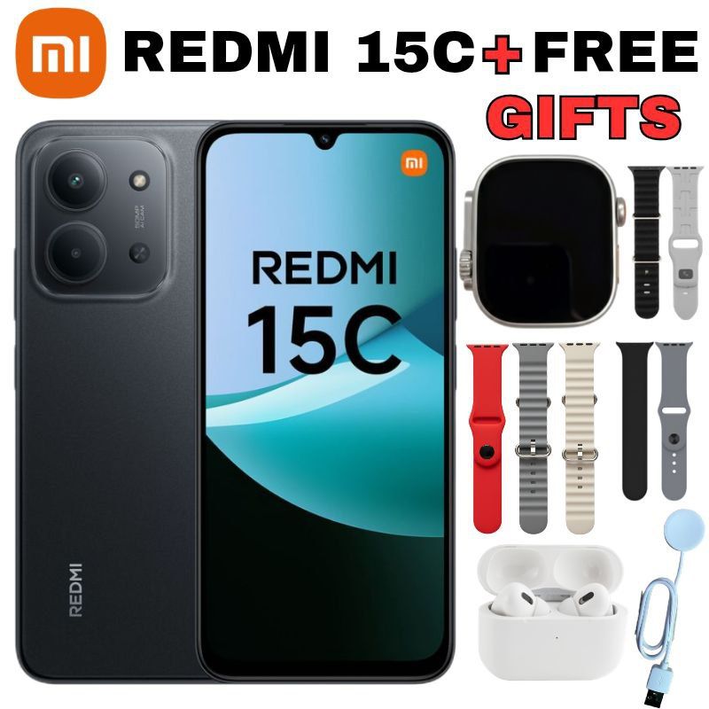 Redmi 15C 256GB ROM + 8GB RAM 6.9 Inch 120Hz HD+ Display 50MP Dual AI Camera 6000mAh Battery 18W Fast Charging Helio G81 Ultra Smartphone Android 15 HyperOS Phone Best Price