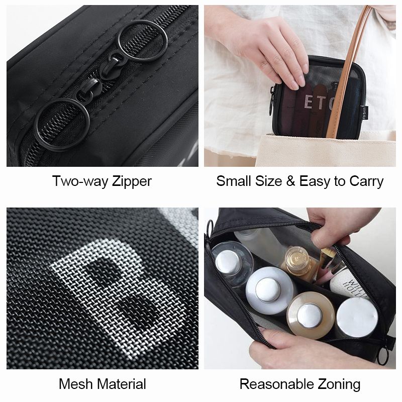 3pcs Transparent Toiletries Bag Portable Travel Cosmetic Bags Simple Makeup Bag Organizer Case Wash Storage Large Capacity Toiletry Kit for Women & Men