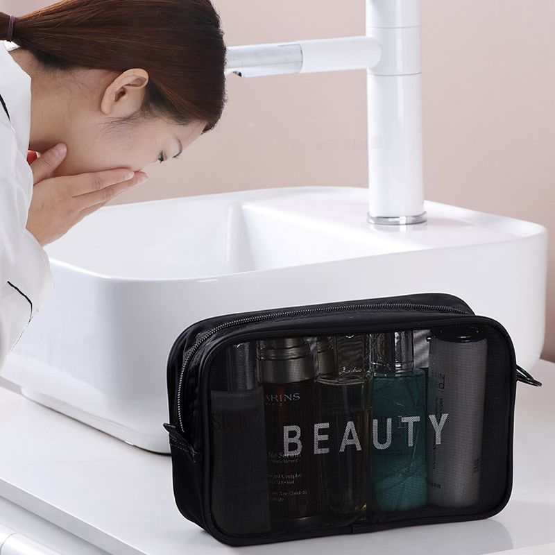 3pcs Transparent Toiletries Bag Portable Travel Cosmetic Bags Simple Makeup Bag Organizer Case Wash Storage Large Capacity Toiletry Kit for Women & Men