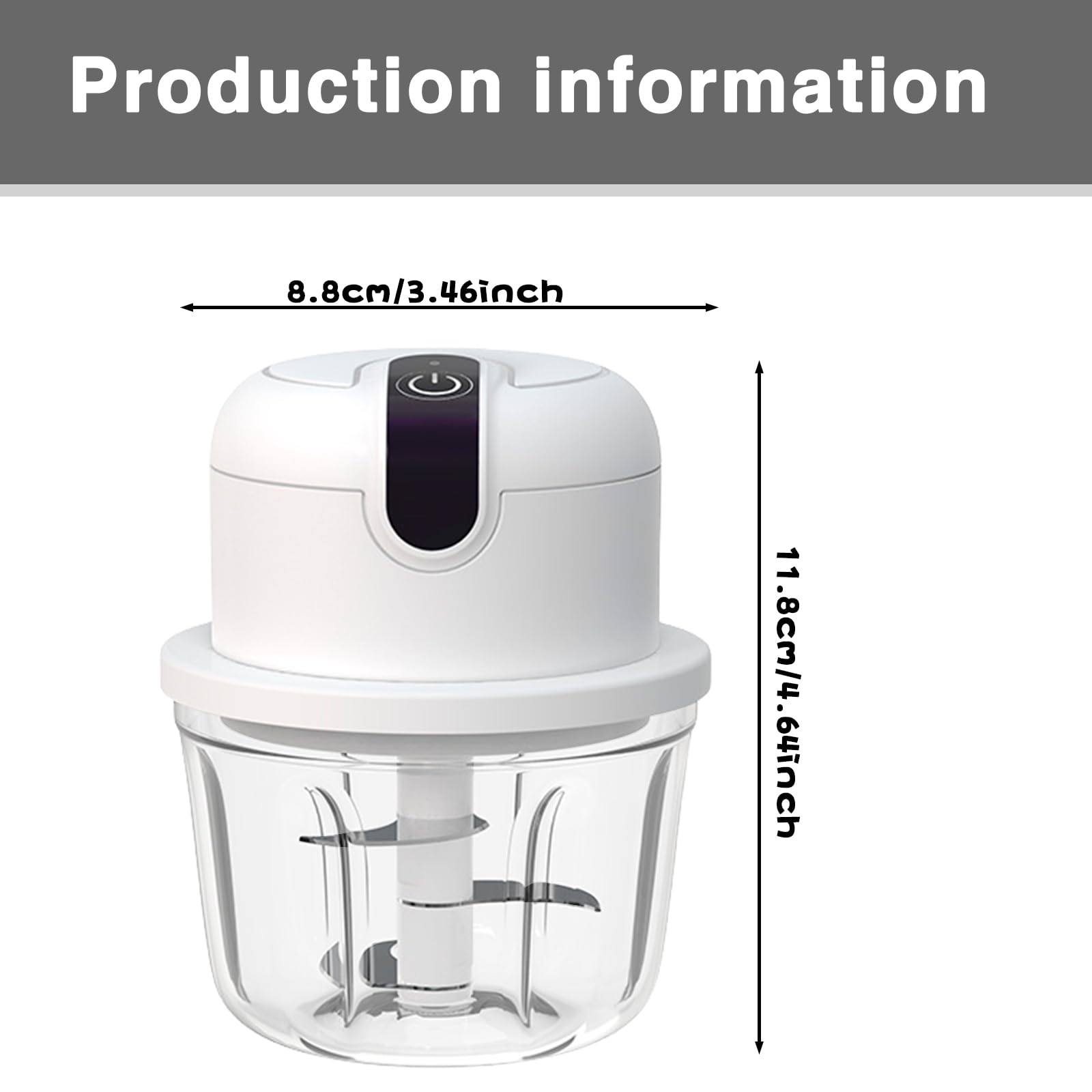 350ml Electric Garlic Chopper Portable Food Crusher Multifunctional Kitchen Mincer Vegetable Onion Chopper Press Blender Fruit Nut Meat Chilli Grinder Seasoning Spice Tools