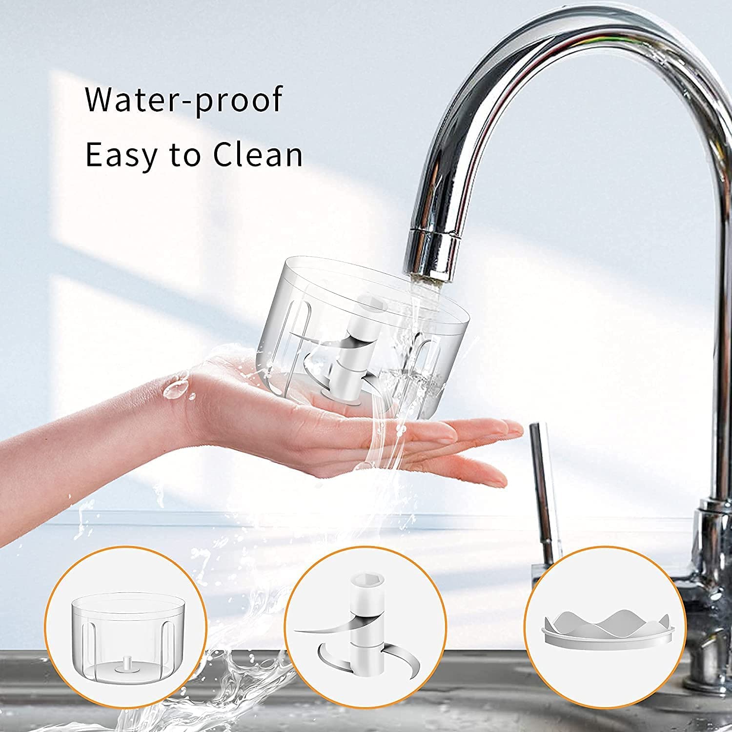 350ml Electric Garlic Chopper Portable Food Crusher Multifunctional Kitchen Mincer Vegetable Onion Chopper Press Blender Fruit Nut Meat Chilli Grinder Seasoning Spice Tools