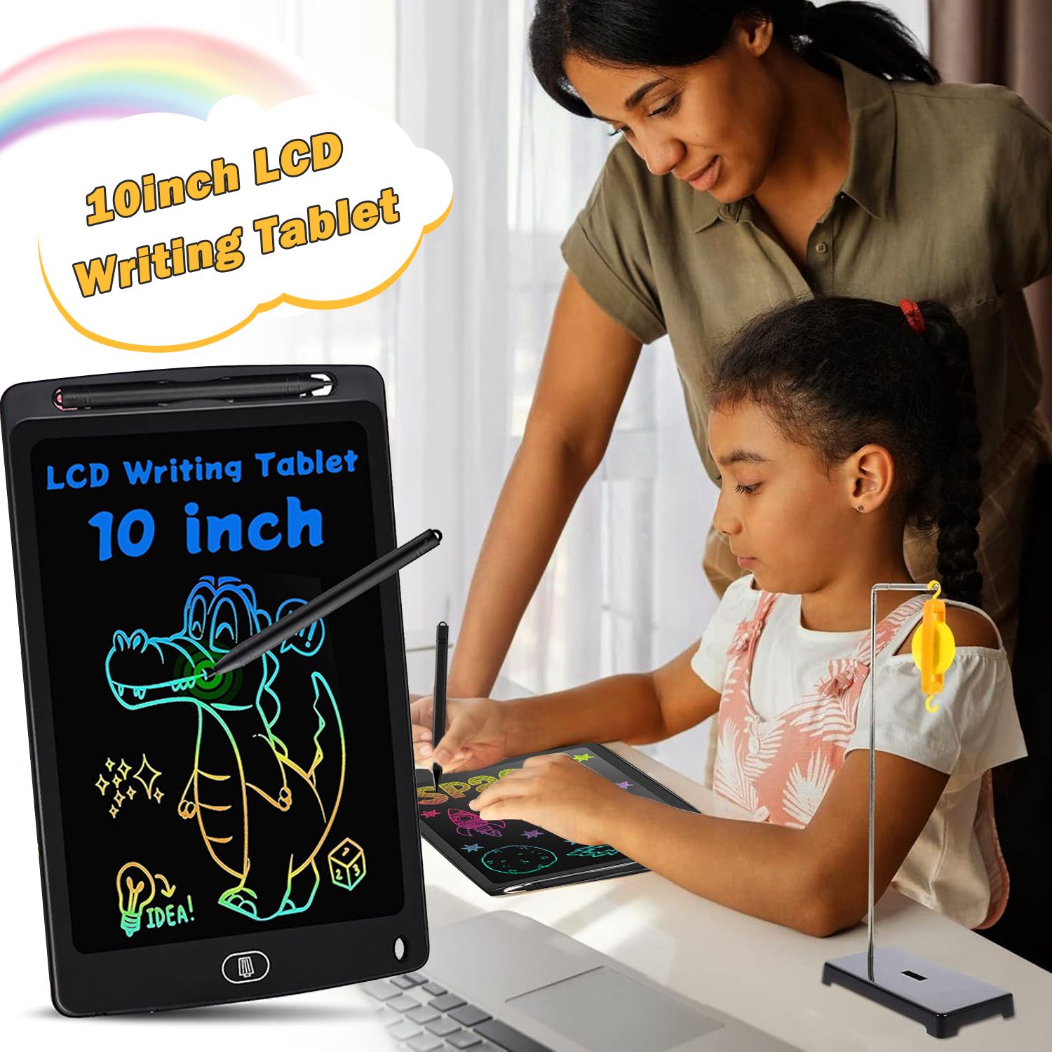 10inch LCD Writing Tablet Kids Erasable Colorful Drawing Board Graphic Electronic Writing Drawing Screen Doodle Board Children's Educational Toys