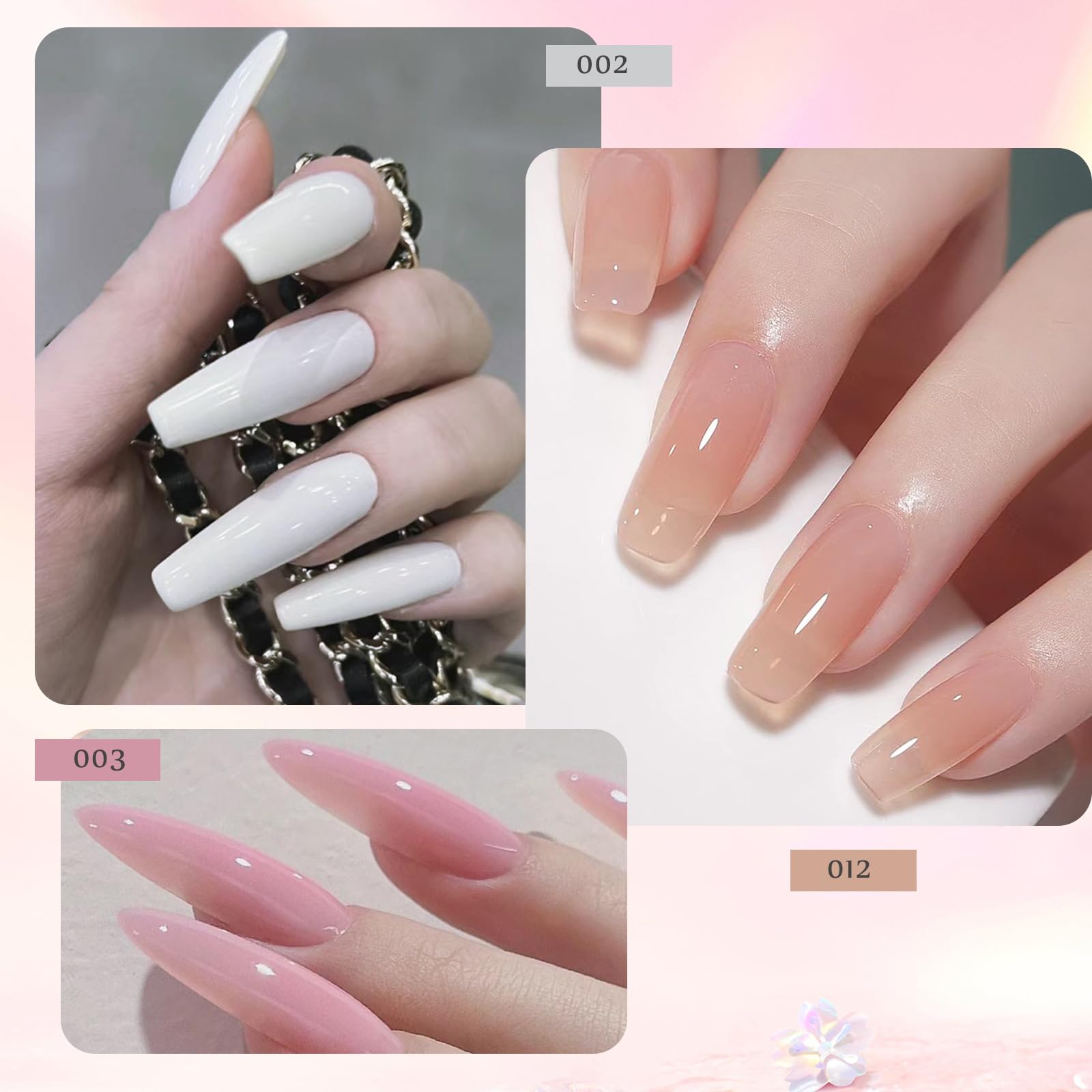 12pcs Poly Extension Gel Manicure Kit Poly Gel With Mini Nail Lamp Basic Coat Poly Gel Nail Art Kits for Starter Basic Coat Poly Gel Nail Art Kits for Starter