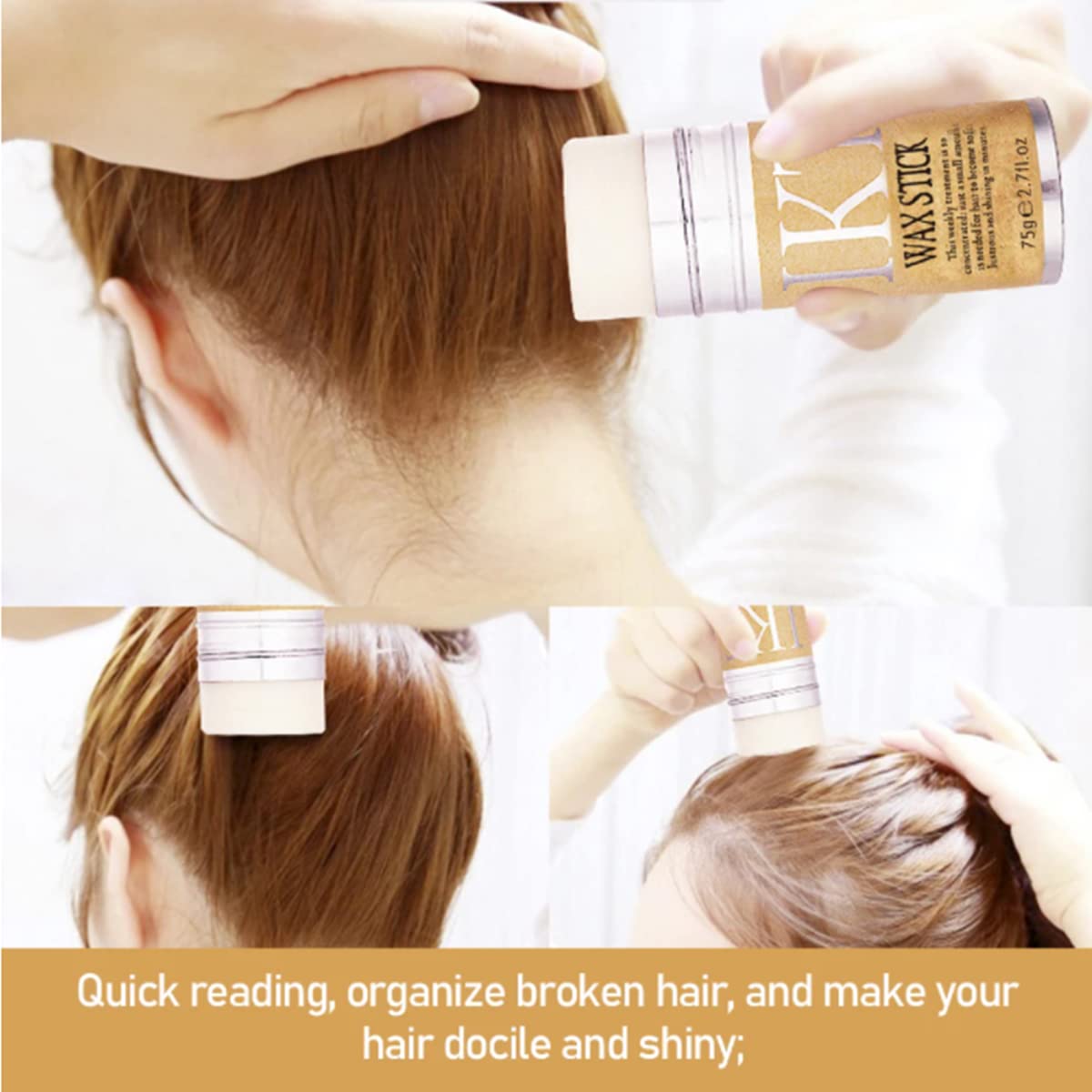 Hair Wax Stick For Wig & Natural Hair Hairspray Fixed Fluffy Hairstyling Wax Hold Wax Stick For Wig Broken Hair Artifact Hair Wax Stick Gel Cream