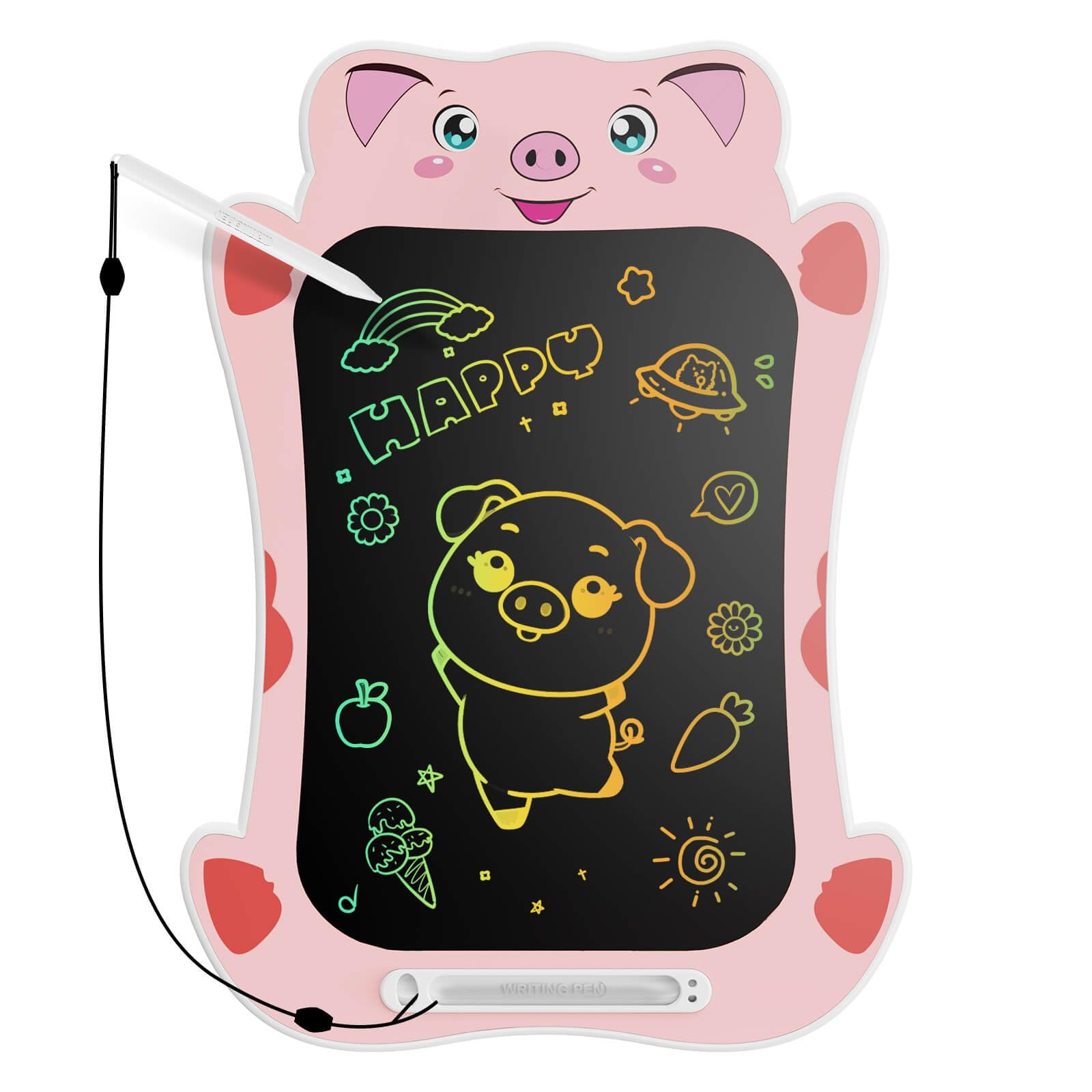 9″ LCD Writing Tablet Kids Erasable Drawing Board Graphic  Electronic Writing Board Toddler Colorful Screen Doodle Board Children's Educational Toys Pig & Panda Style B