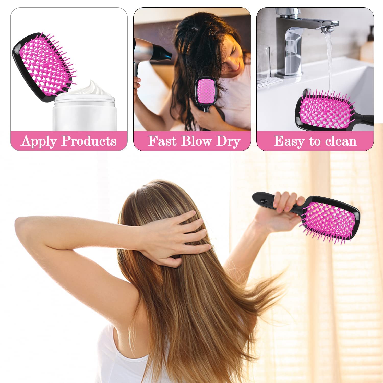 12 Pieces/set of Hair Styling Comb Set Spray Bottle Silicone Scalp Massager Shower Shampoo Brush Tail Comb Edge Brush Hairdressing Tool Set