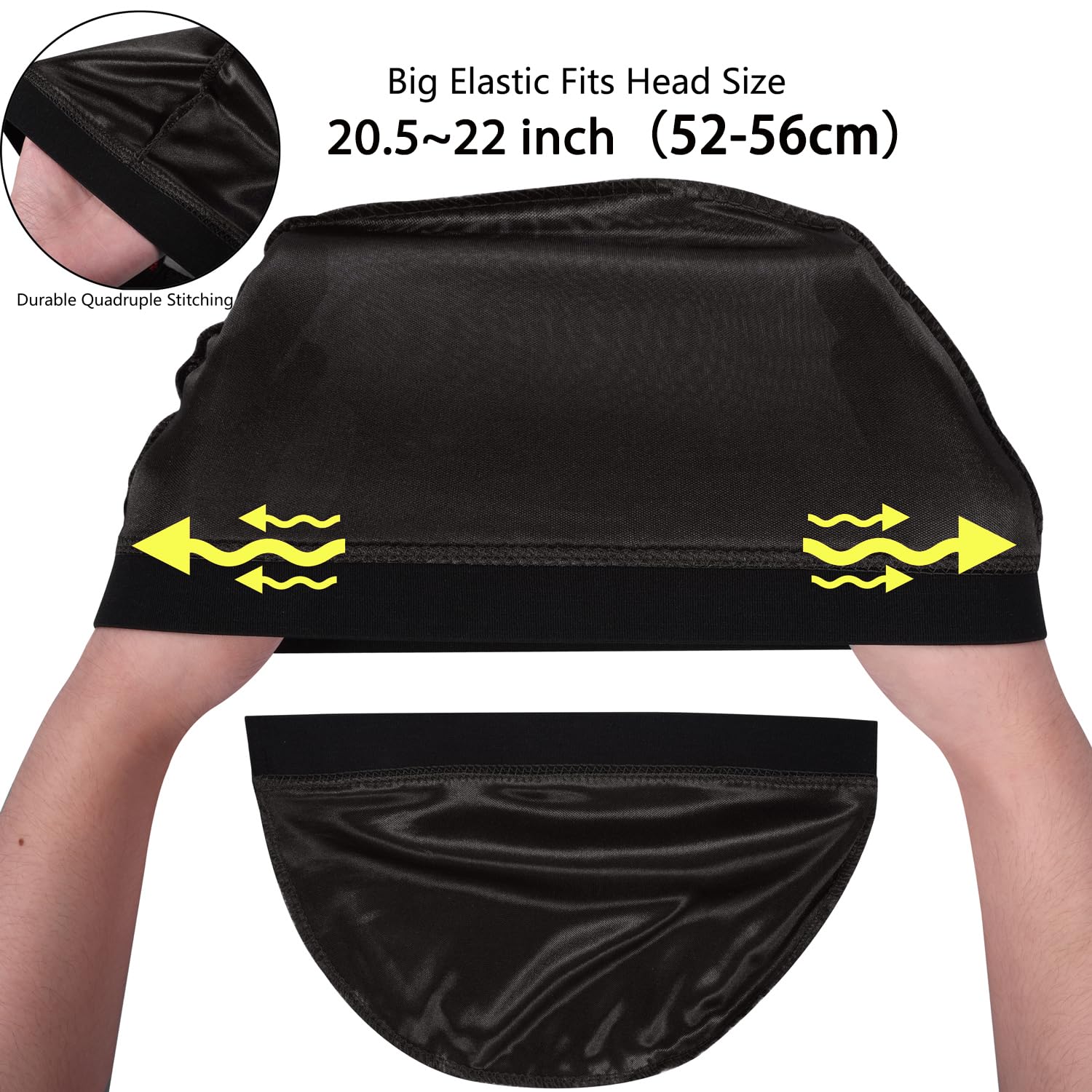 3 Pcs Silk Silky Durag Set for Men and Women Waves Doo Rag Long Tail Headwrap Silky Wave Durag Chemo Cap Satin Doo Rag for 360 Waves