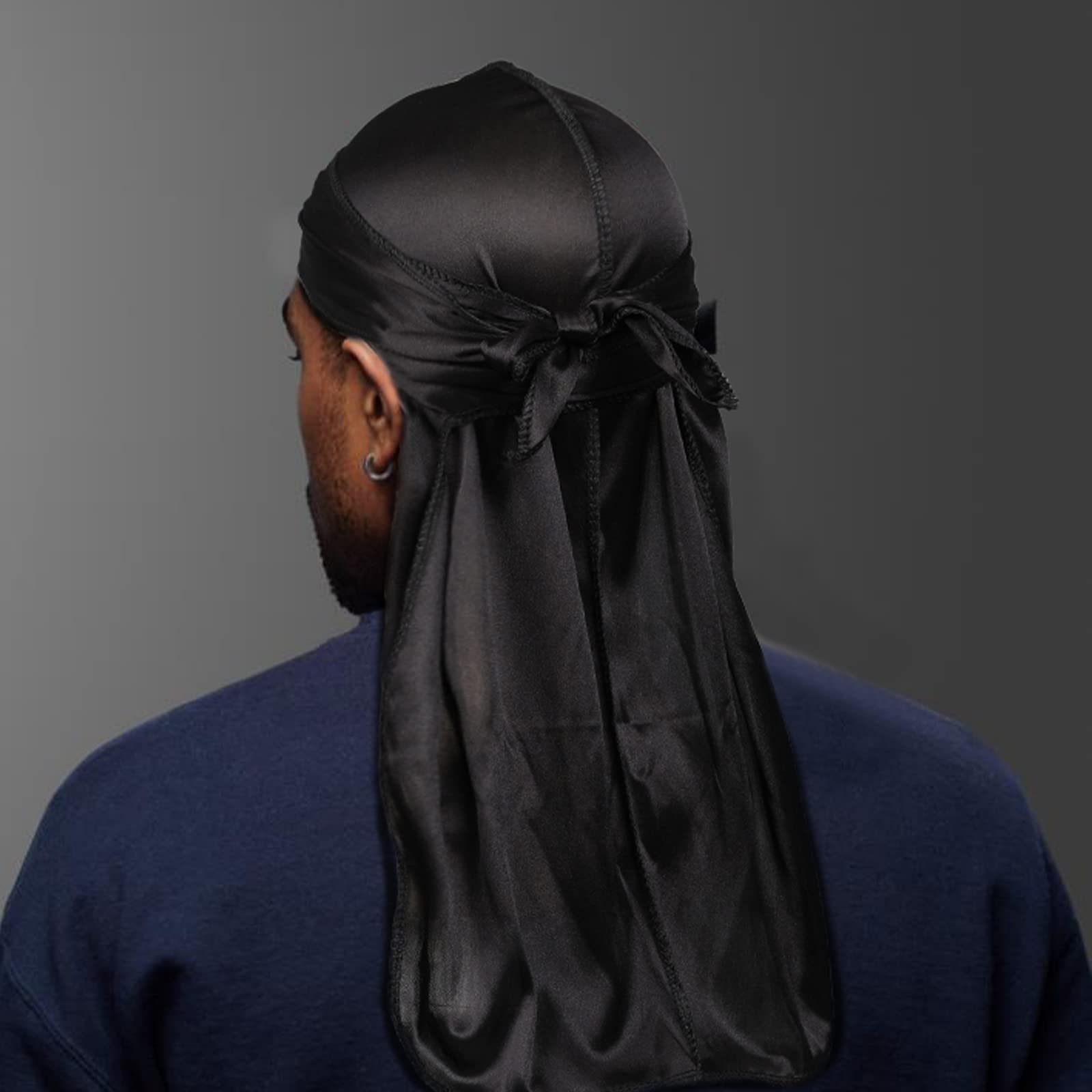 3 Pcs Silk Silky Durag Set for Men and Women Waves Doo Rag Long Tail Headwrap Silky Wave Durag Chemo Cap Satin Doo Rag for 360 Waves