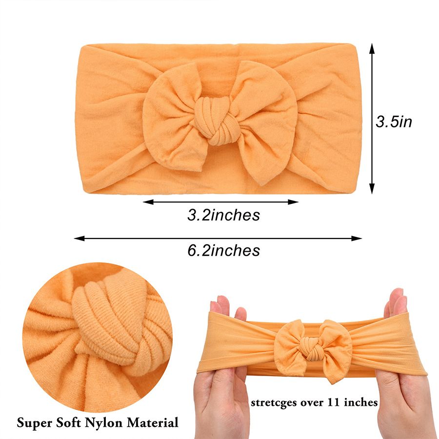 3pcs Baby Hair Bands Girls Turban Nylon Headbands  Headwraps Newborn Soft Elastic Hair Bow Hairbands Headwear Infant Toddlers Kids