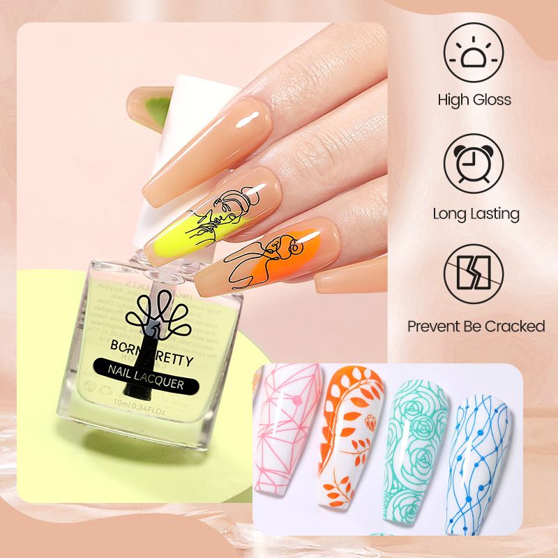 4pcs Nail Polish & 3pcs Top & Base Coat & Sealer Builder Nail Gel Set Glitter Nail Art Kit No Wipe Gel Shine Finish Long Lasting Gel Soak Off UV LED Manicure Nail Polish