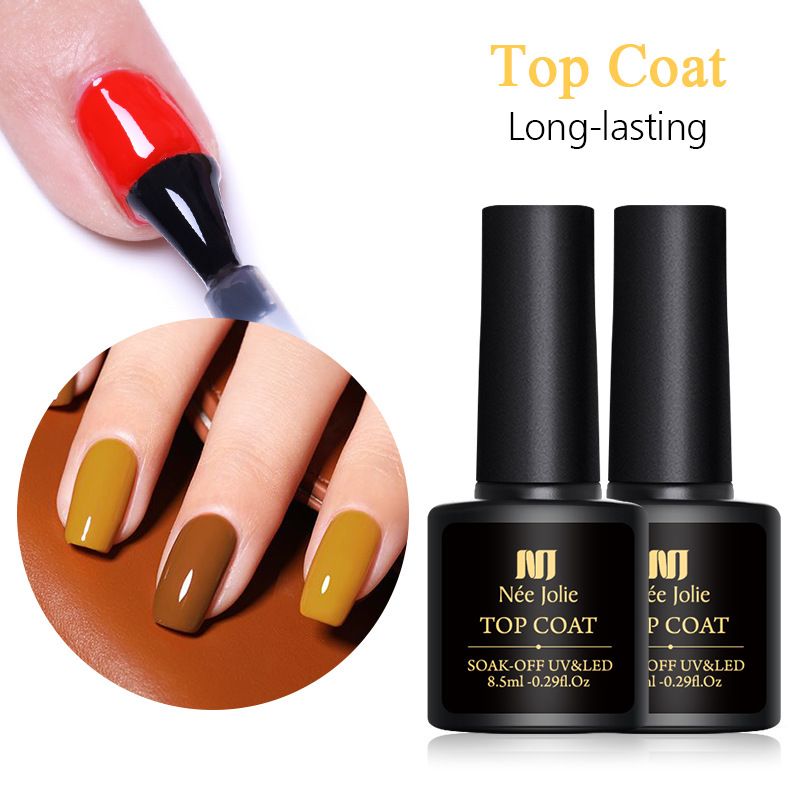 4pcs Nail Polish & 3pcs Top & Base Coat & Sealer Builder Nail Gel Set Glitter Nail Art Kit No Wipe Gel Shine Finish Long Lasting Gel Soak Off UV LED Manicure Nail Polish