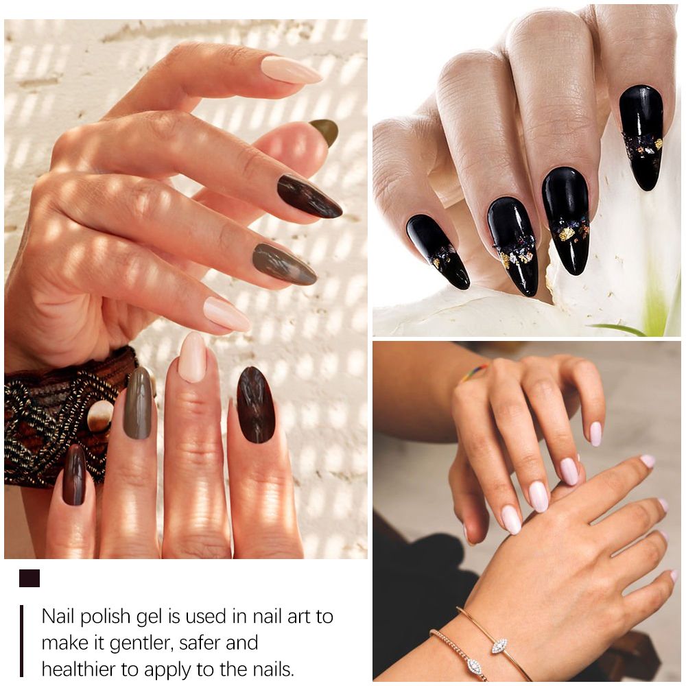 4pcs Nail Polish & 3pcs Top & Base Coat & Sealer Builder Nail Gel Set Glitter Nail Art Kit No Wipe Gel Shine Finish Long Lasting Gel Soak Off UV LED Manicure Nail Polish