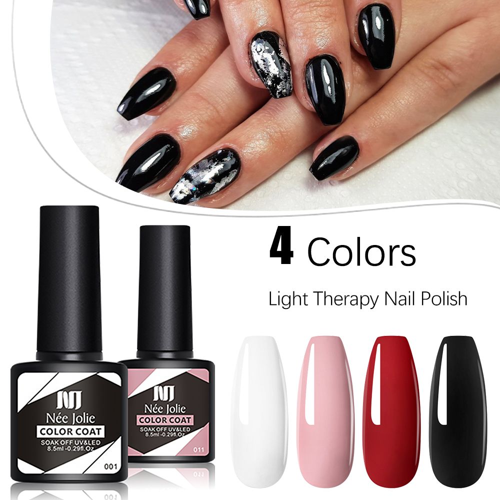 4pcs Nail Polish & 3pcs Top & Base Coat & Sealer Builder Nail Gel Set Glitter Nail Art Kit No Wipe Gel Shine Finish Long Lasting Gel Soak Off UV LED Manicure Nail Polish