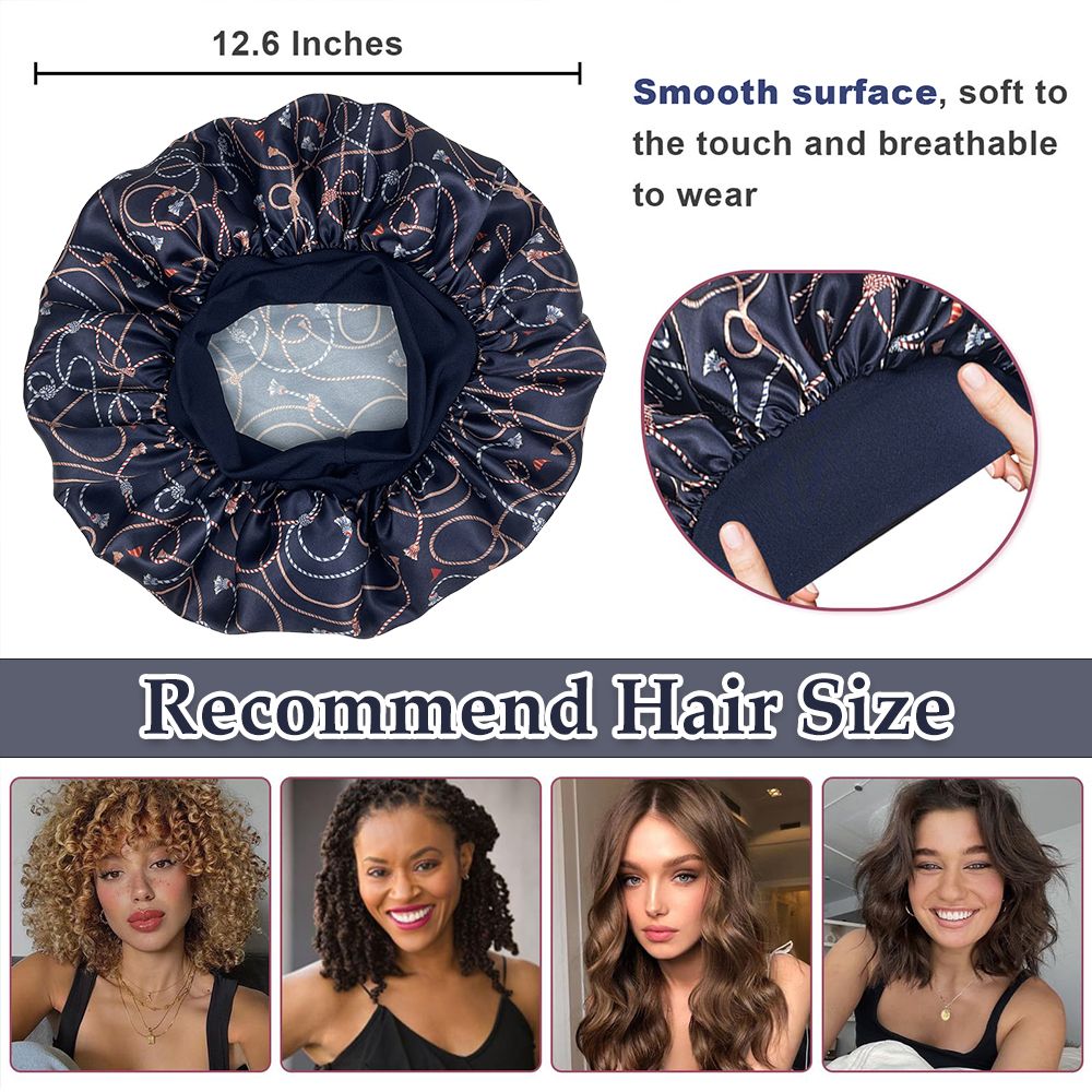 Couple's Headscarf Silk Durag for Men Satin Doo Rag for 360 Waves Women Sleeping Bonnet Curly Hair Wrap Silk Cap Wide Soft Elastic Springy Band Head