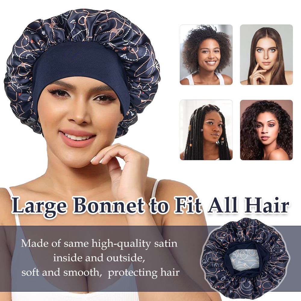 Couple's Headscarf Silk Durag for Men Satin Doo Rag for 360 Waves Women Sleeping Bonnet Curly Hair Wrap Silk Cap Wide Soft Elastic Springy Band Head