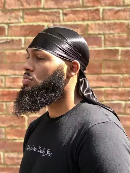 Silk Durag Men Waves Doo Rag Long Tail Headwrap Silk Wave Durag Chemo Cap Satin Doo Rag for 360 Waves