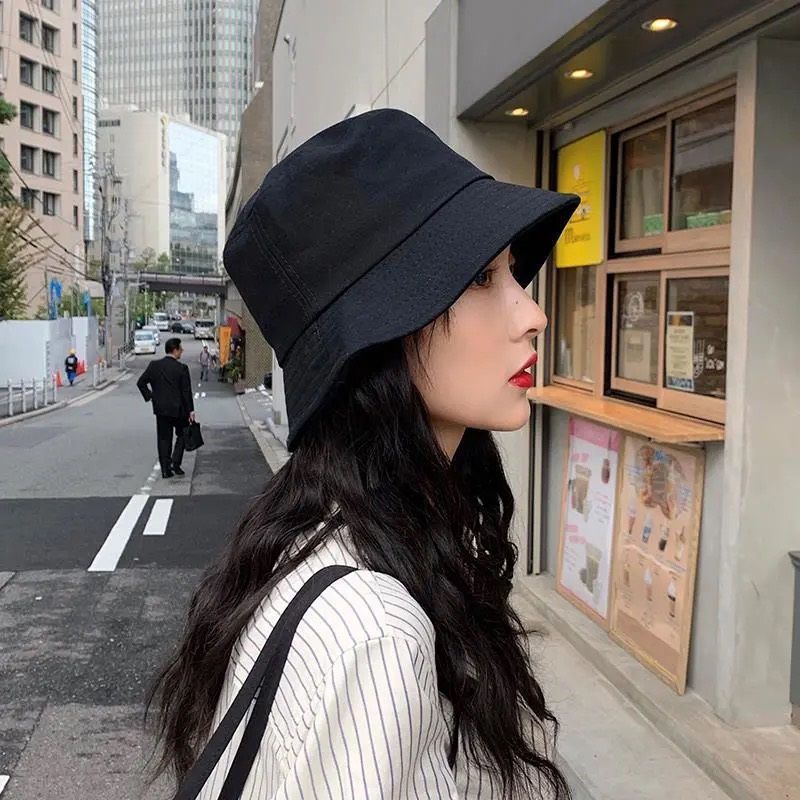 Women Bucket Hats Double-side Fisherman Cap Ladies Cotton Shading Rounded Sun Hat Outdoor Fishing Travel Hiking Sport Cap