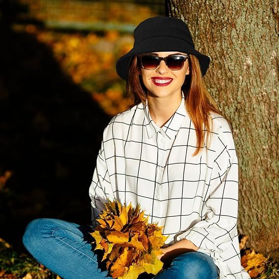 Women Bucket Hats Double-side Fisherman Cap Ladies Cotton Shading Rounded Sun Hat Outdoor Fishing Travel Hiking Sport Cap