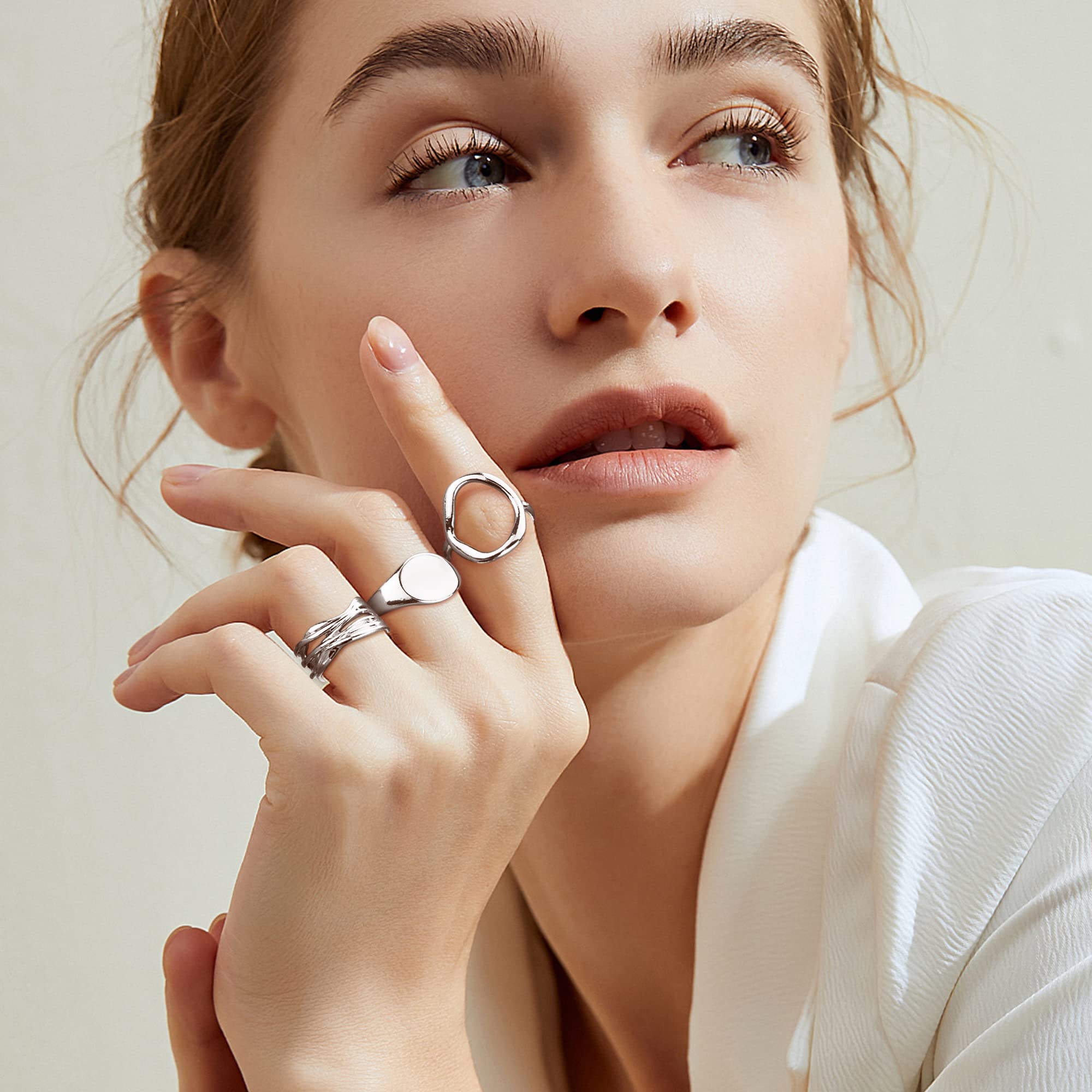10pcs Ladies Gold Rings Women Bohemian Rings Jewelry Stacking Ring Set
