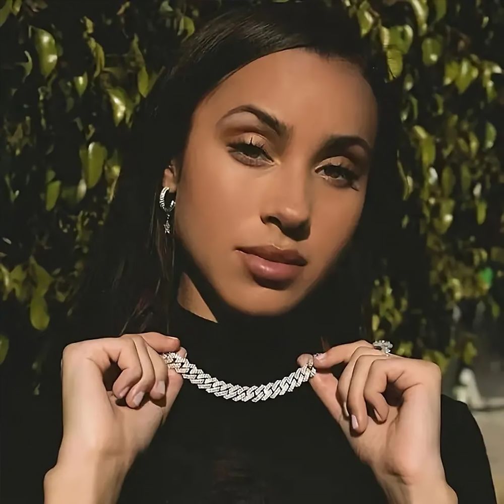 Cuban Iced Out Link Necklace Hip Hop Cuban Link Chain-Silver