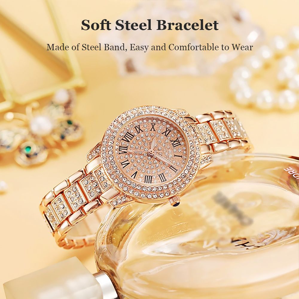 3pcs/set Women's Wristwatch Ladies Quartz Watches Bracelet Dating Set