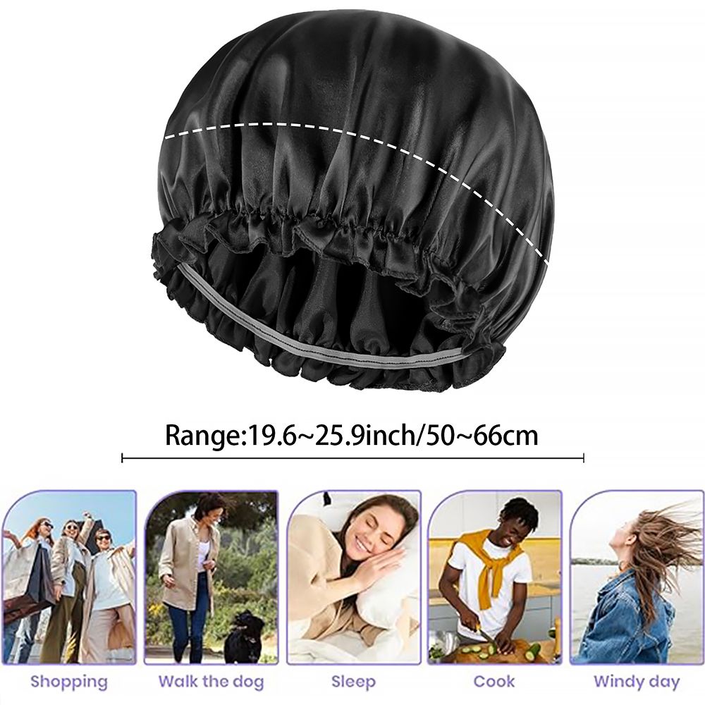 3Pcs Satin Bonnet Silk Hat Hair Bonnet Sleeping Elastic Wide Band Silk Sleep Cap Soft Breathable Silk Hair Wrap Sleeping Headwraps