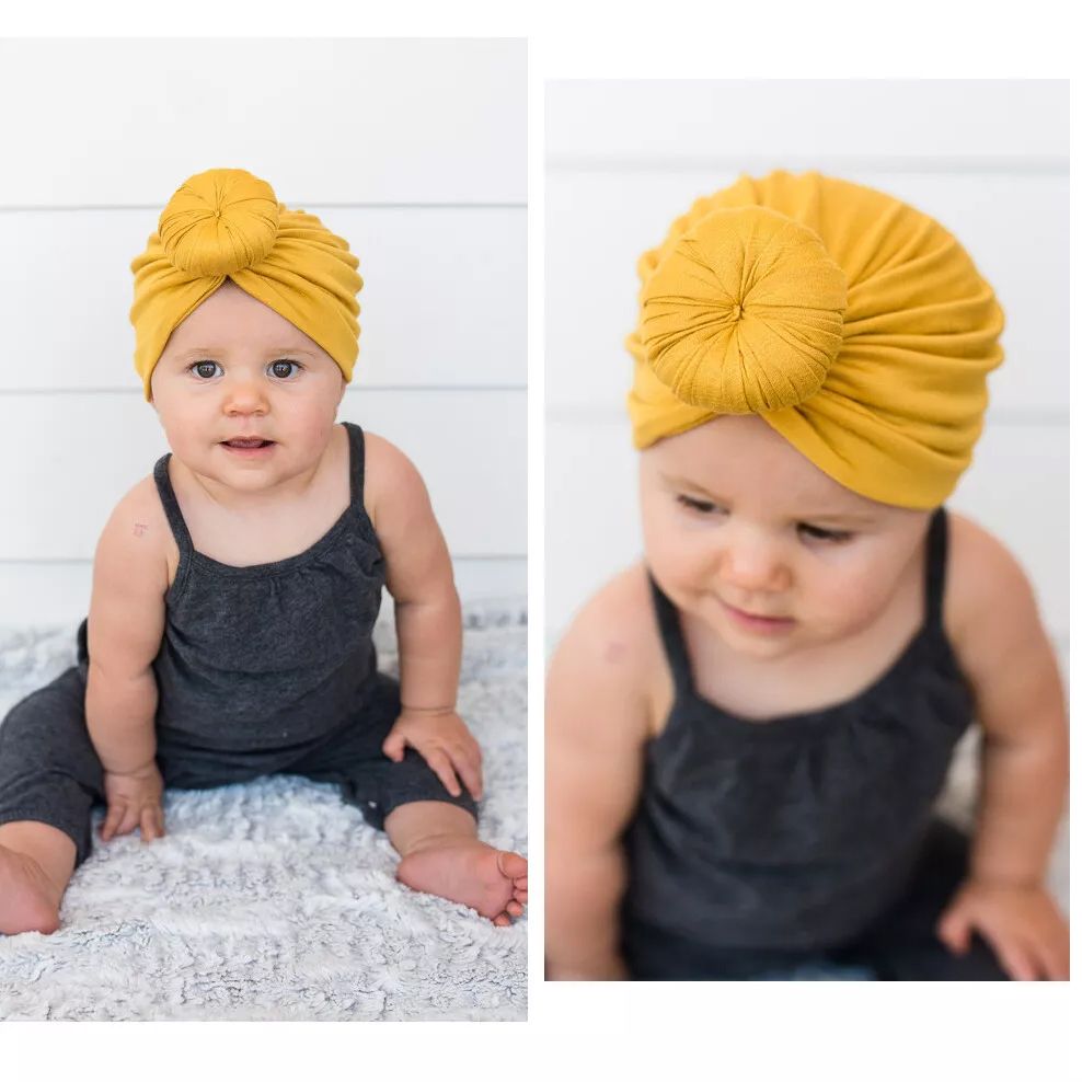 3 Pcs Cute Baby Turban Hat Cotton Soft Head Wraps Knotted Toddler Hat Newborn Caps Boys and Girls