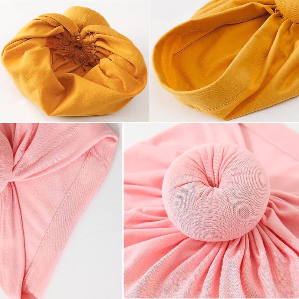 3 Pcs Cute Baby Turban Hat Cotton Soft Head Wraps Knotted Toddler Hat Newborn Caps Boys and Girls