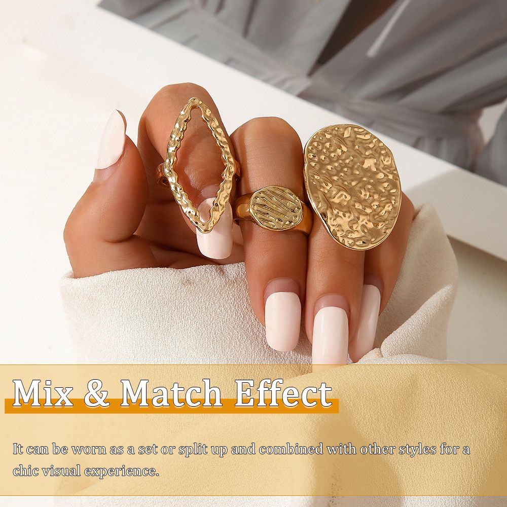 10pcs Ladies Gold Rings Women Bohemian Jewelry Stacking Ring Set